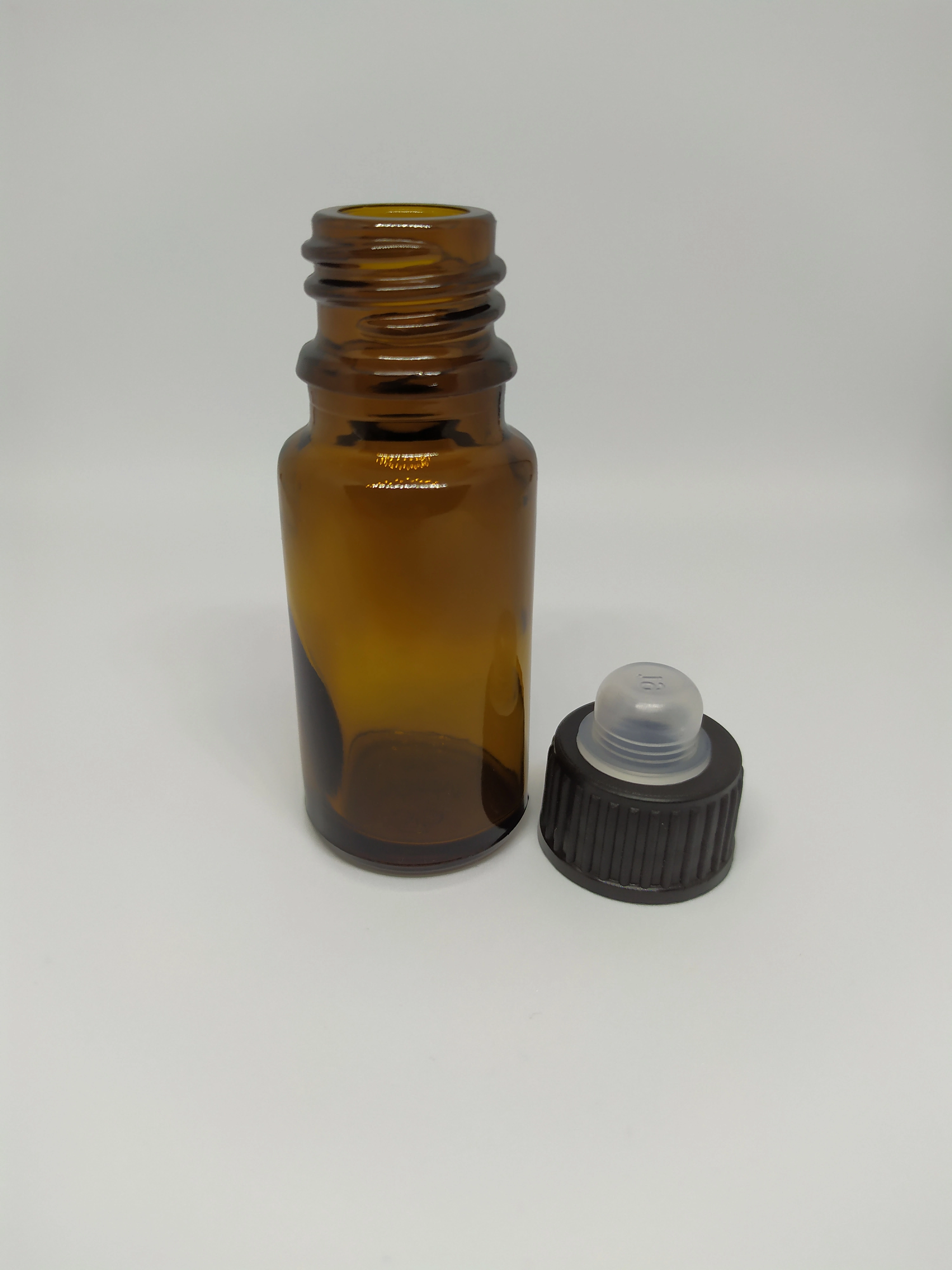 10ML CAM AMBER ŞİŞE DÜZ KAPAK KÖR TIPALI 