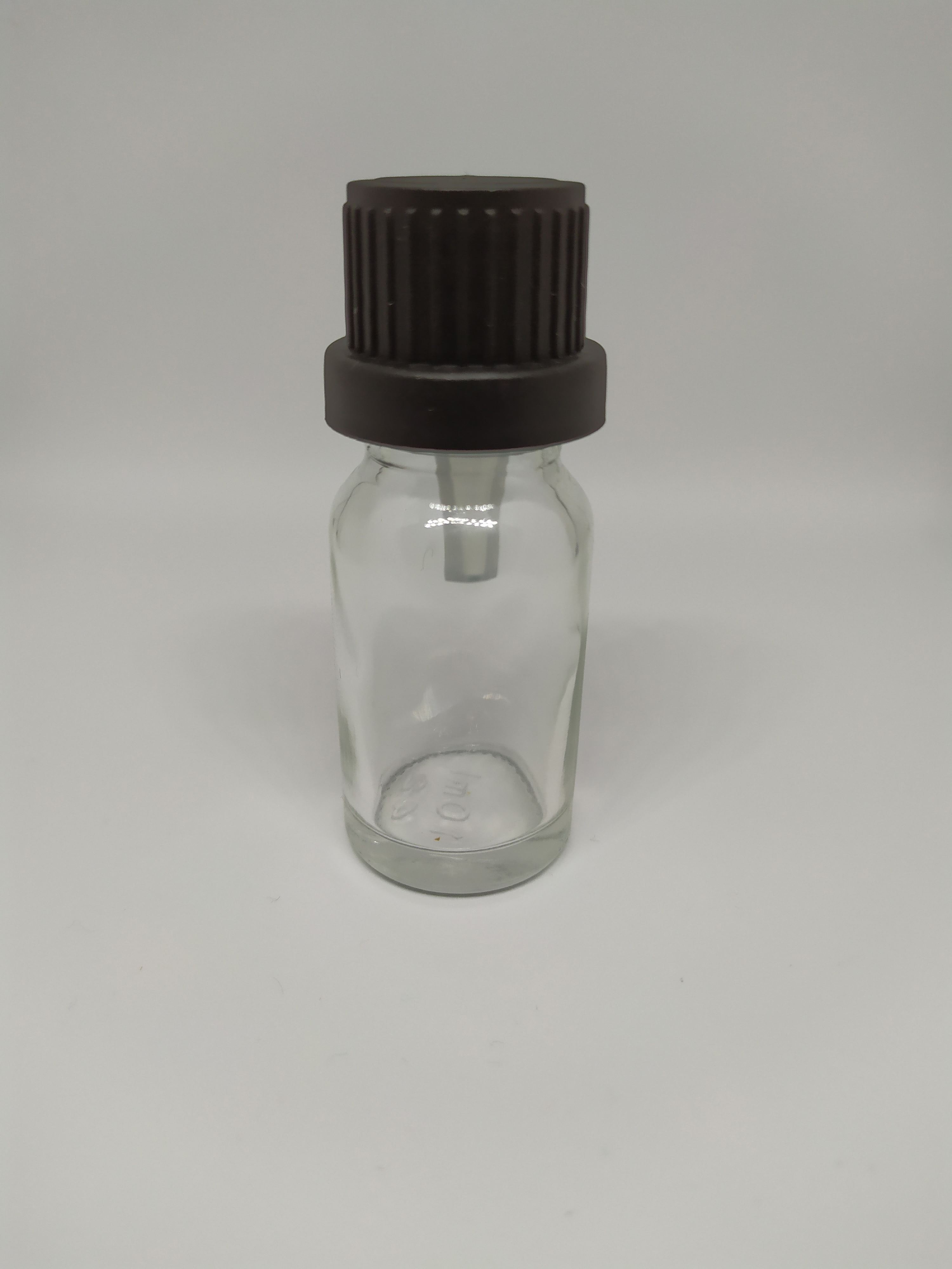Camgen 10 ml Şeffaf Cam Damlatmalı Şişe 10 ml Cam Şeffaf Damlalıklı Şişe Siyah Kapaklı - Camgen