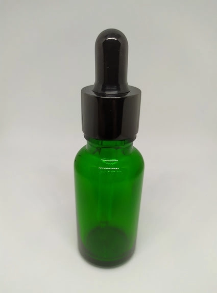 20 ML CAM YEŞİL ŞİŞE İNCE CAM DAMLALIK SİYAH KAPAK