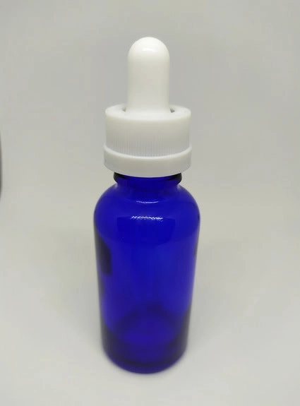 20 ML CAM MAVİ ŞİŞE İNCE CAM DAMLALIK BEYAZ KAPAK 