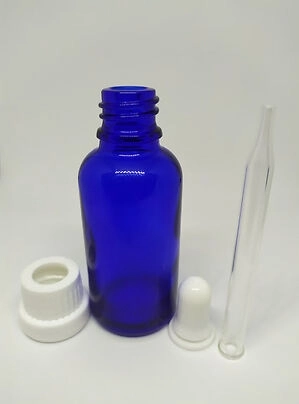 20 ML CAM MAVİ ŞİŞE İNCE CAM DAMLALIK KIRILIR KAPAK BEYAZ