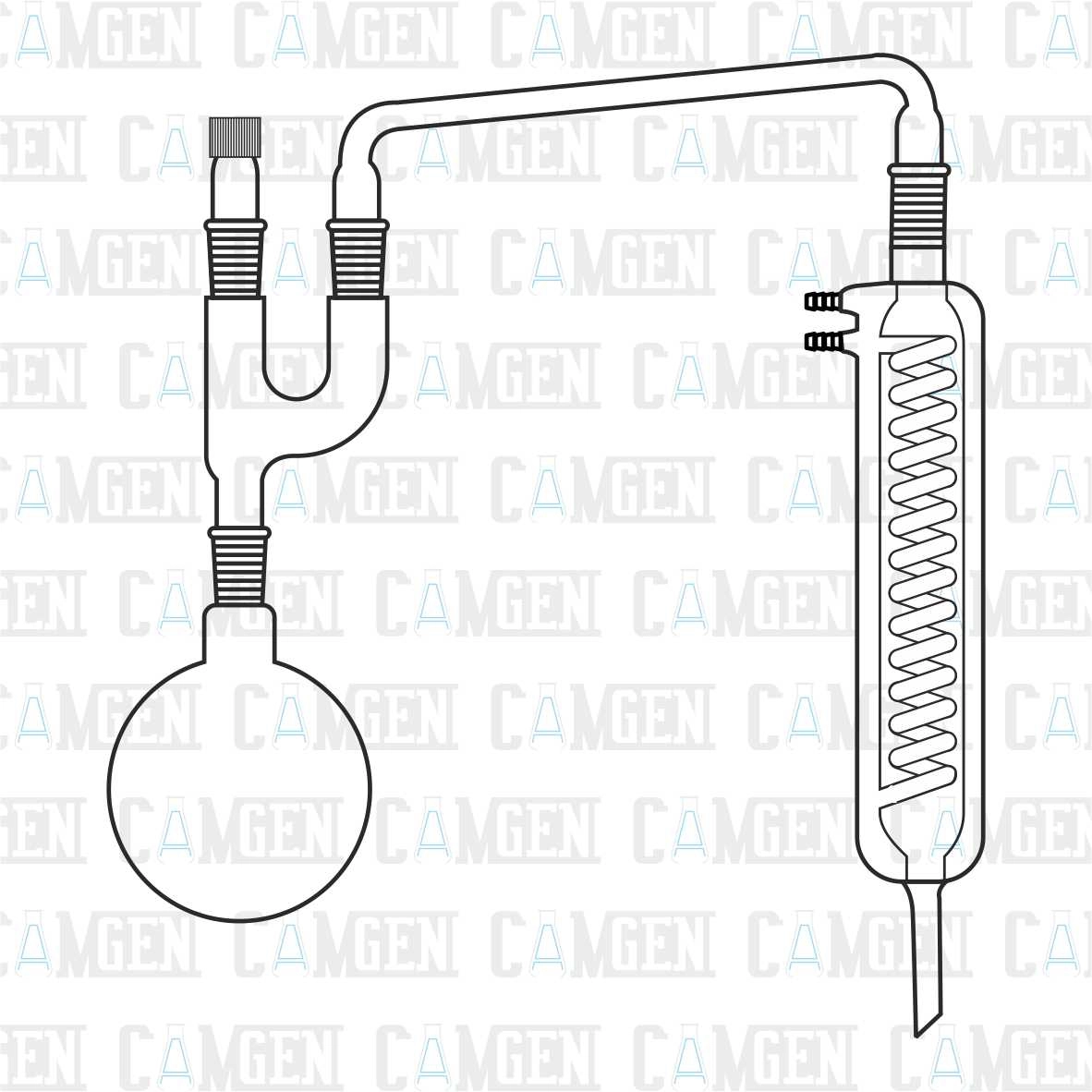 FLORÜR DESTİLASYON APARATI TAKIMI İNTENSİVE SOĞUTUCULU 1000ML
