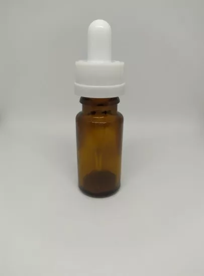 10ML DAMLALIKLI CAM ŞİŞE AMBER ÇOCUK KİLİTLİ BEYAZ