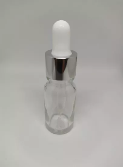 10ML CAM ŞEFFAF ŞİŞE İNCE CAM DAMLALIK GÜMÜŞ KAPAK