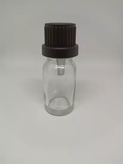 10 ml Cam Şeffaf Damlalıklı Şişe | Siyah Kapaklı