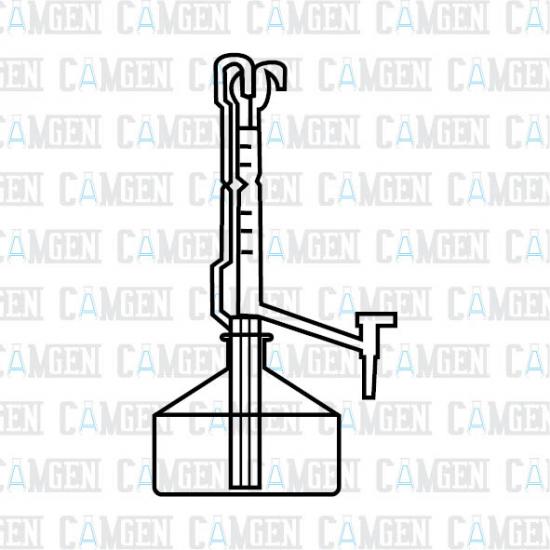 OTOMATİK BÜRET  TEK TEFLON MUSLUKLU BOROSİLİKAT ŞİŞESİZ