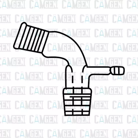 VAKUM ADAPTÖRÜ  105°AÇILI NS DİŞİ VE ERKEK ŞİLİFLİ BOROSİLİKAT