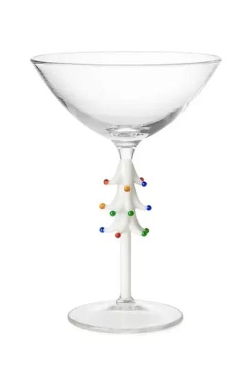 ÇAM AĞACI FİGÜRLÜ TASARIM KADEH (BEYAZ)