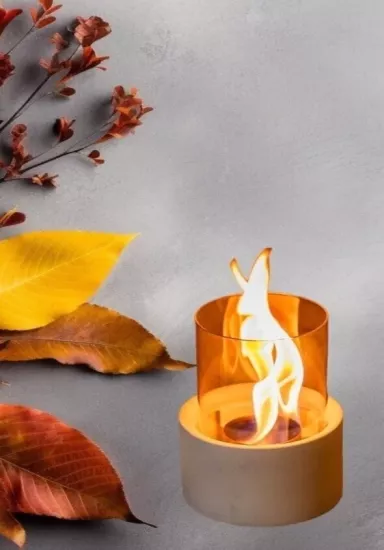 Silindirik Masaüstü Şömine Camı Borosilikat