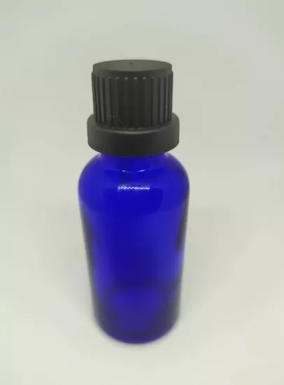 20ML CAM MAVİ ŞİŞE İÇTEN DAMLATMALI KAPAK SİYAH