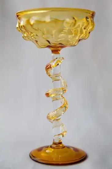 SARI YILAN FİGÜRLÜ SARI KADEH