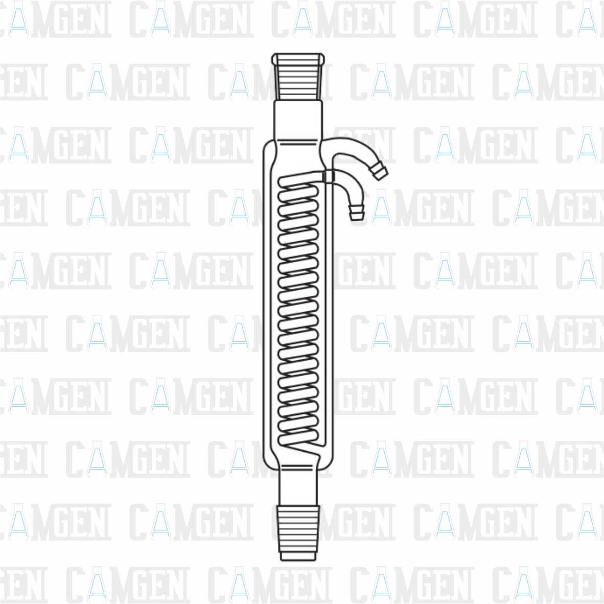 SOĞUTUCU DÜZ İNTENSİVE ÇİFT CEKETLİ NS ŞİLİFLİ BOROSİLİKAT 400MM