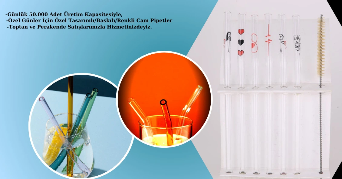 renkli cam pipetler