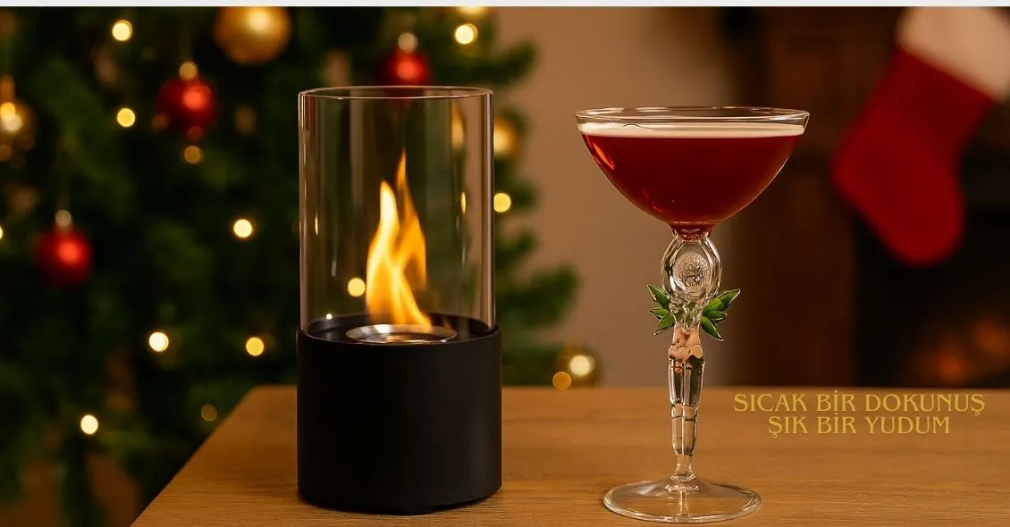 Silindirik Masaüstü Şömine Camı